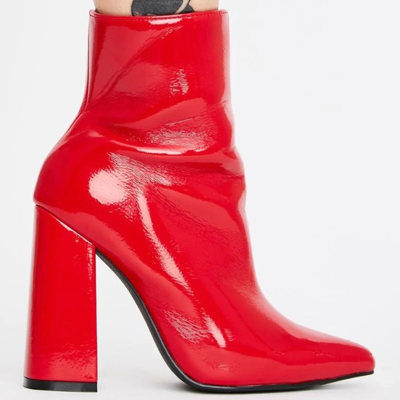 Red Hot Drama Mama Ankle Boots From Dolls Kill x Liliana - Picture 1 of 4